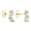 Thumbnail Image 5 of Marquise & Round-Cut Lab-Created Diamond Two-Stone Earrings 2 ct tw 14K Yellow Gold