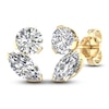 Thumbnail Image 6 of Marquise & Round-Cut Lab-Created Diamond Two-Stone Earrings 2 ct tw 14K Yellow Gold