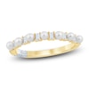 Thumbnail Image 1 of Pnina Tornai Cultured Pearl & Baguette-Cut Diamond Anniversary Ring 1/6 ct tw 14K Yellow Gold