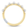 Thumbnail Image 2 of Pnina Tornai Cultured Pearl & Baguette-Cut Diamond Anniversary Ring 1/6 ct tw 14K Yellow Gold