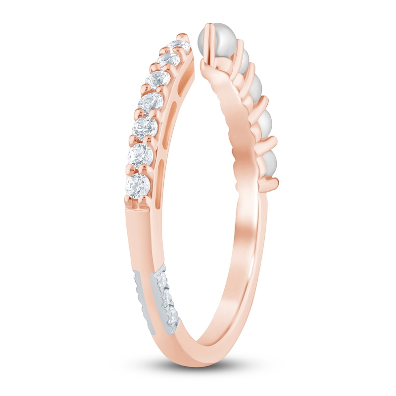 Main Image 2 of Pnina Tornai Diamond & Cultured Pearl Open Anniversary Ring 1/6 ct tw 14K Rose Gold