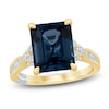 Thumbnail Image 1 of Pnina Tornai Octagon-Cut Natural London Blue Topaz & Diamond Engagement Ring 1/2 ct tw 14K Yellow Gold