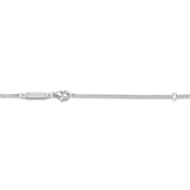 Main Image 3 of Unspoken Diamond Halo Necklace 1/4 ct tw 14K White Gold 18&quot;