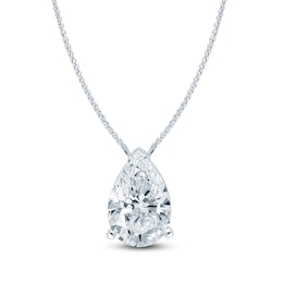 Pnina Tornai Pear-Shaped Lab-Created Diamond Solitaire Necklace 5 ct tw 14K White Gold 18&quot; (VS2/F)