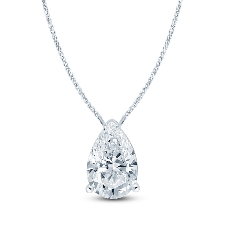 Main Image 1 of Pnina Tornai Pear-Shaped Lab-Created Diamond Solitaire Necklace 5 ct tw 14K White Gold 18&quot; (VS2/F)