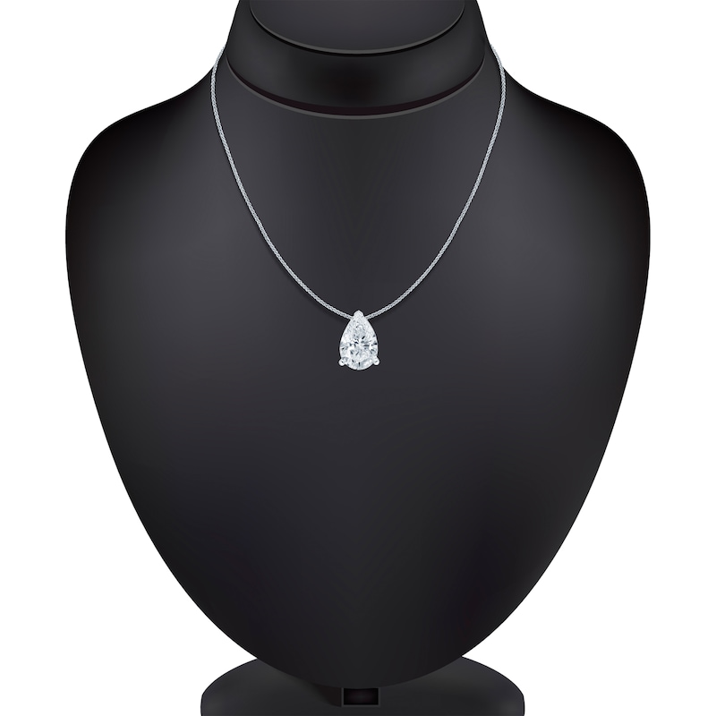 Main Image 3 of Pnina Tornai Pear-Shaped Lab-Created Diamond Solitaire Necklace 5 ct tw 14K White Gold 18&quot; (VS2/F)