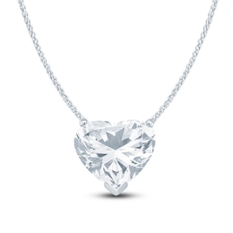 Pnina Tornai Heart-Shaped Lab-Created Diamond Solitaire Necklace 5 ct tw 14K White Gold 18&quot; (VS2/F)