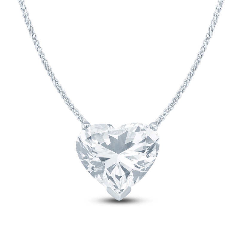 Main Image 1 of Pnina Tornai Heart-Shaped Lab-Created Diamond Solitaire Necklace 5 ct tw 14K White Gold 18&quot; (VS2/F)