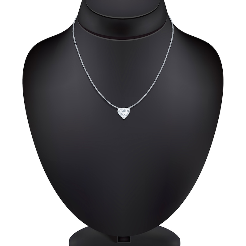 Main Image 3 of Pnina Tornai Heart-Shaped Lab-Created Diamond Solitaire Necklace 5 ct tw 14K White Gold 18&quot; (VS2/F)