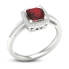 Thumbnail Image 2 of Natural Garnet & White Lab-Created Sapphire Ring Sterling Silver