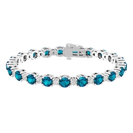 London Blue Topaz and White Topaz Fashion Bracelet Sterling Silver