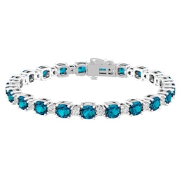 London Blue Topaz and White Topaz Fashion Bracelet Sterling Silver