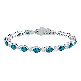 London Blue Topaz and White Topaz Fashion Bracelet Sterling Silver