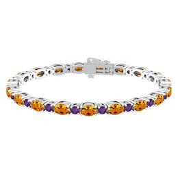 Citrine and Amethyst Fashion Bracelet Sterling Silver