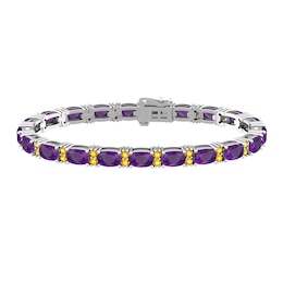 Amethyst and Citrine Fashion Bracelet Sterling Silver