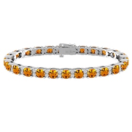 Citrine and White Topaz Fashion Bracelet Sterling Silver