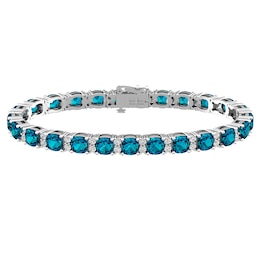 London Blue Topaz and White Topaz Fashion Bracelet Sterling Silver