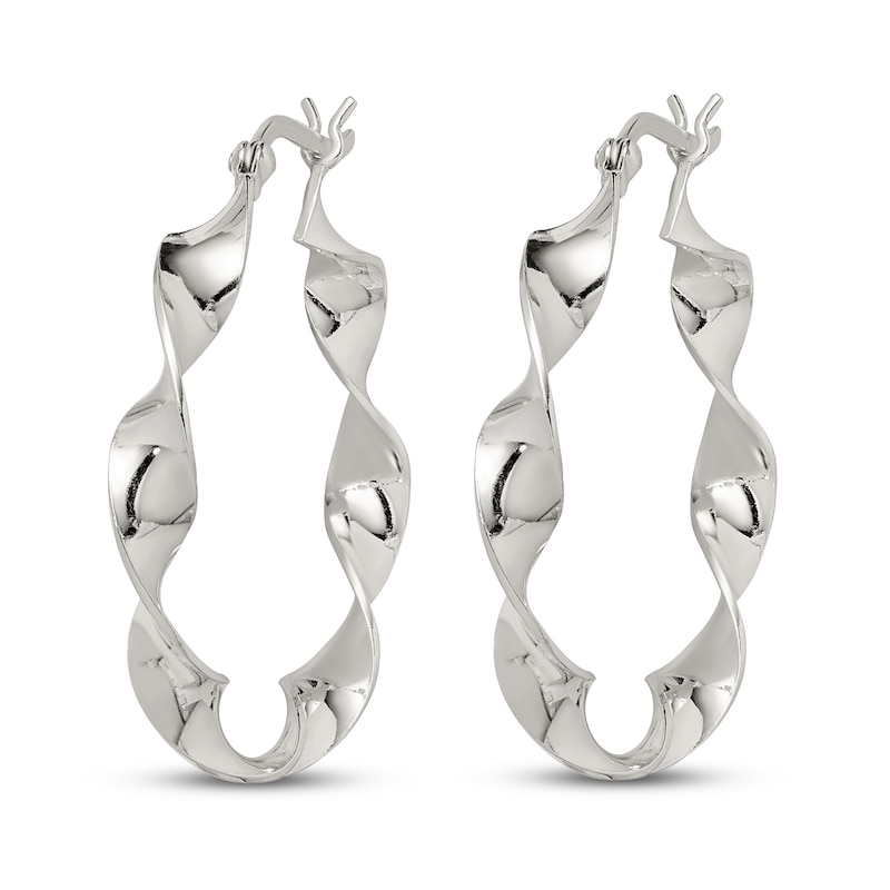 Main Image 2 of Twisted Hoop Earrings Sterling Silver 30mm