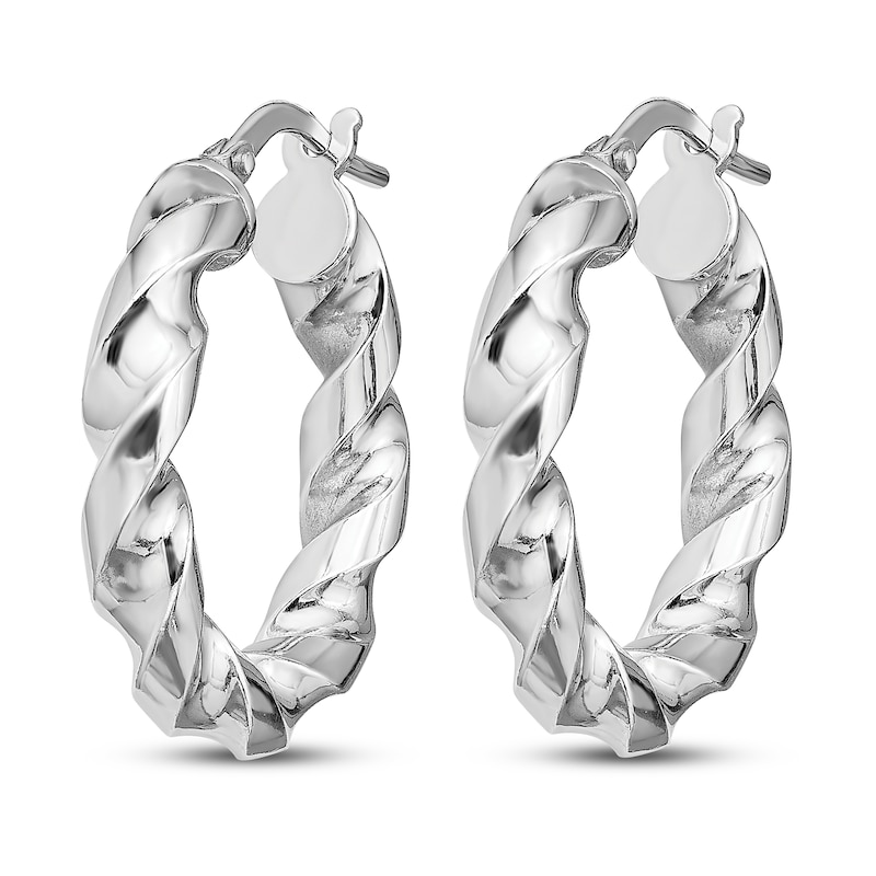 Main Image 2 of Twisted Hoop Earrings Sterling Silver 14mm