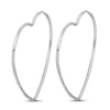 Thumbnail Image 1 of Heart Hoop Earrings Sterling Silver 60mm