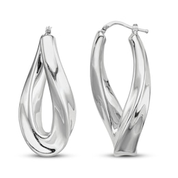 Twisted Hoop Earrings Sterling Silver