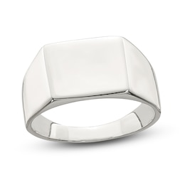 Solid Back Signet Ring Sterling Silver