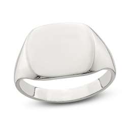 Solid Back Signet Ring Sterling Silver