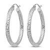 Thumbnail Image 2 of Diamond-Cut Hoop Earrings Sterling Silver