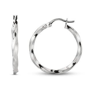 Twisted Hoop Earrings Sterling Silver 25mm | Jared