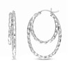 Thumbnail Image 1 of Diamond-Cut Hoop Earrings Sterling Silver