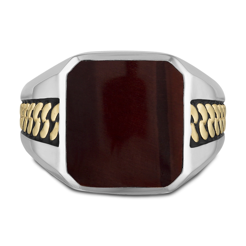 Main Image 3 of 1933 by Esquire Men's Natural Chalcedony Ring Sterling Silver/14K Yellow Gold-Plated