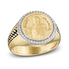 Thumbnail Image 1 of 1933 by Esquire Men's Saint Francis Diamond Ring 1/5 ct tw Round 14K Yellow Gold-Plated Sterling Silver