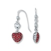 Thumbnail Image 1 of Lab-Created Ruby Heart Earrings Sterling Silver