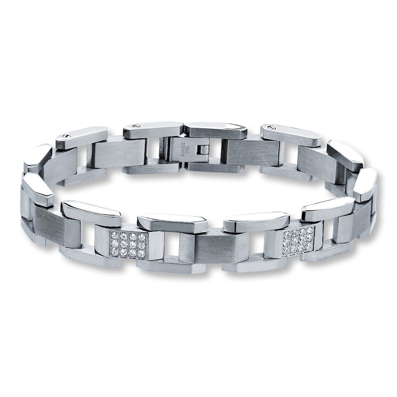 Men's Bracelet 3/8 ct tw Diamond Stainless Steel