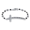 Thumbnail Image 0 of Lois Hill Cross Bracelet Onyx Beads Sterling Silver