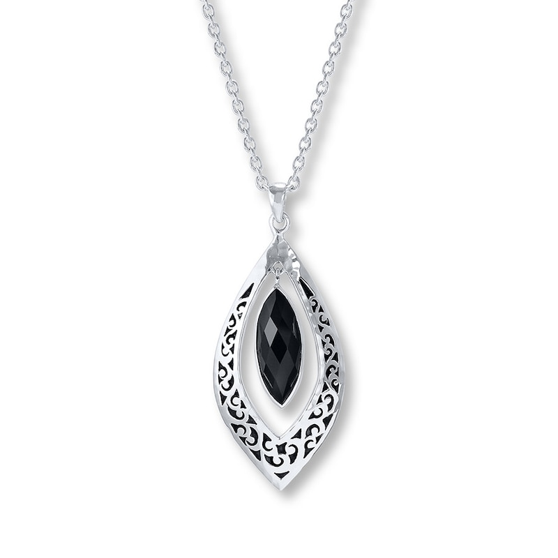 Main Image 1 of Lois Hill Necklace Onyx Sterling Silver