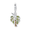 Thumbnail Image 1 of Palm Tree Charm Brown & Green Crystals Sterling Silver