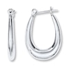 Thumbnail Image 1 of Oval Hoop Earrings Sterling Silver