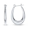 Thumbnail Image 2 of Oval Hoop Earrings Sterling Silver