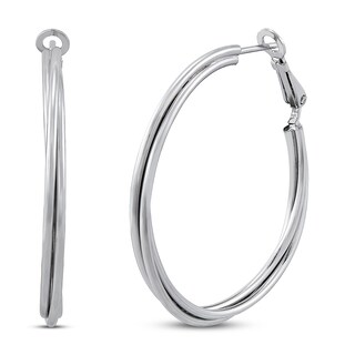 Crossover Hoop Earrings Sterling Silver | Jared