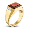 Thumbnail Image 2 of 1933 by Esquire Men's Natural Garnet Ring 1/10 ct tw Diamonds 14K Yellow Gold-Plated Sterling Silver