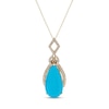 Thumbnail Image 1 of Natural Turquoise Necklace 1/6 ct tw Diamonds 14K Yellow Gold