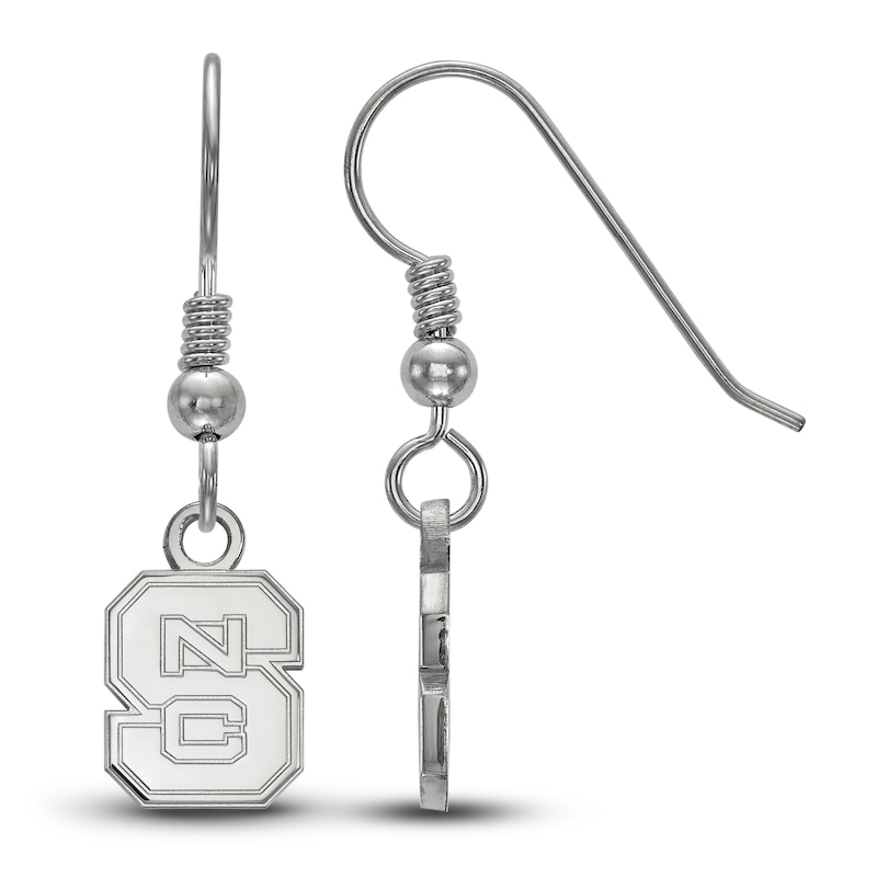 North Carolina State University Dangle Earrings Sterling Silver