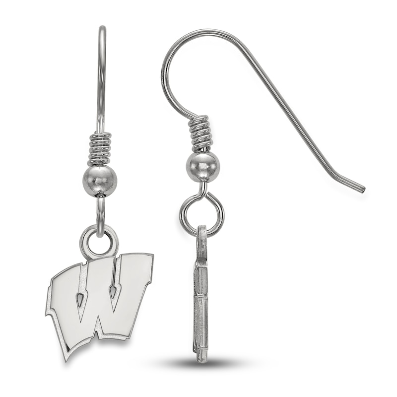 Main Image 1 of University of Wisconsin Dangle Earrings Sterling Silver