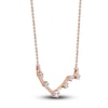 Thumbnail Image 2 of Diamond Libra Constellation Pendant Necklace 1/6 ct tw Round 14K Rose Gold