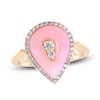 Thumbnail Image 1 of Natural Pink Opal Ring 1/4 ct tw Diamonds 14K Yellow Gold