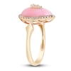 Thumbnail Image 2 of Natural Pink Opal Ring 1/4 ct tw Diamonds 14K Yellow Gold