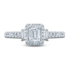 Thumbnail Image 3 of Pnina Tornai Emerald Baguette- & Round-Cut Diamond Engagement Ring 7/8 ct tw 14K White Gold