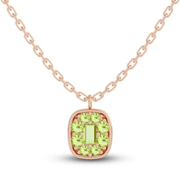 Juliette Maison Natural Peridot Pendant Necklace 10K Rose Gold