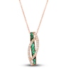 Thumbnail Image 0 of Le Vian Natural Emerald Necklace 1/5 ct tw Round 14K Strawberry Gold